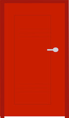 Red door vector illustration.