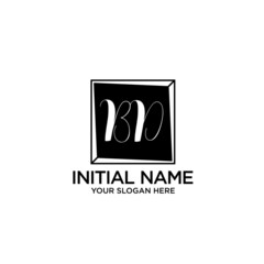 BD monogram logo template vector	