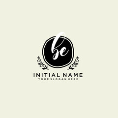 BE monogram logo template vector	
