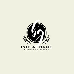 BG monogram logo template vector	