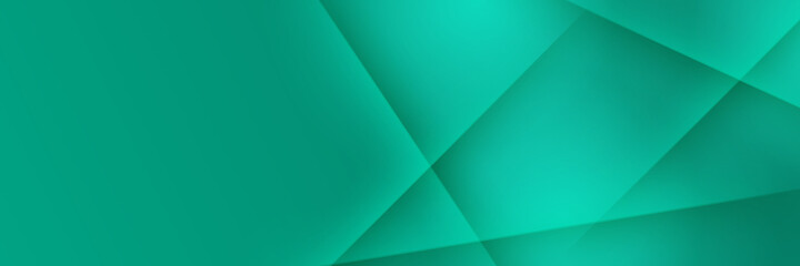Corporate business green wide banner design background. Abstract modern 3d banner design with green technology geometric background. Vector illustration