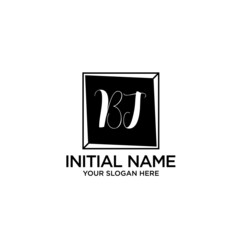 BJ monogram logo template vector	