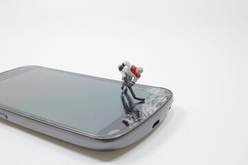 a mini of ice hockey figure on the Smartphones