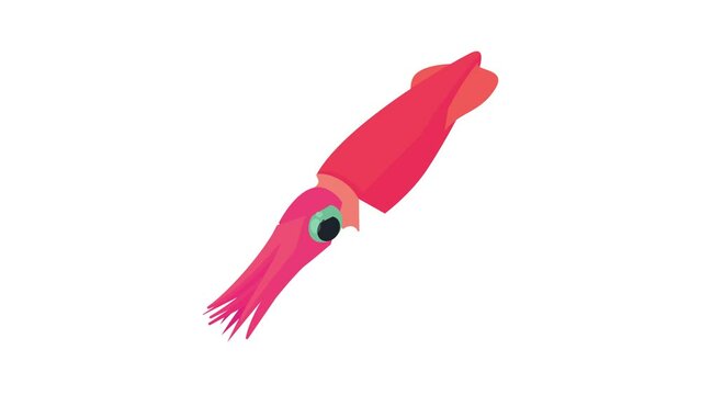 Squid icon animation best cartoon object on white background