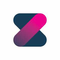 modern full color rounded x letter logo design