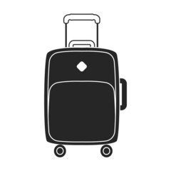 Suitcase vector icon.Black vector icon isolated on white background suitcase.