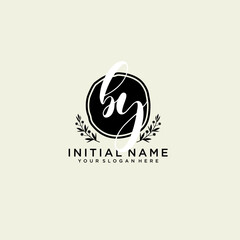 BY monogram logo template vector	