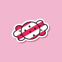 Illustration vector graphic of candy. Candy retro style isolated on a pink background. The illustration is Suitable for Banner, flyers, stickers, Card, etc.