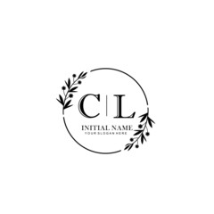 CL Hand drawn wedding monogram logo