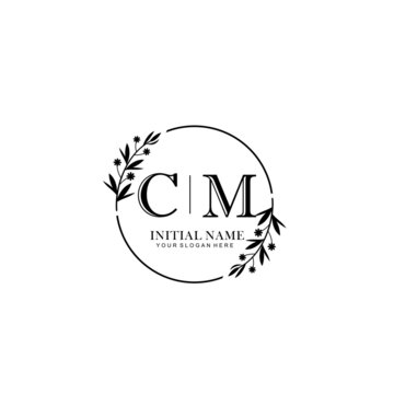 CM Hand drawn wedding monogram logo