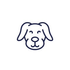 dog, puppy line icon on white