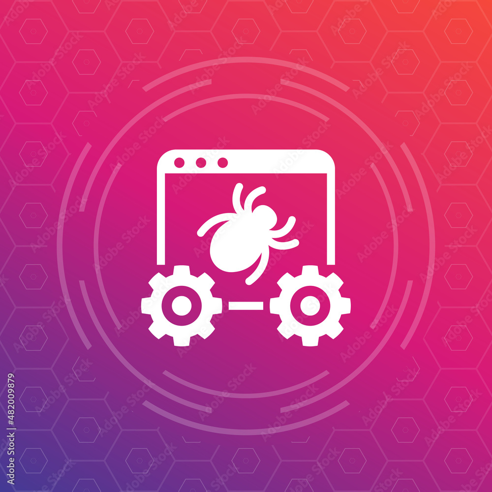 Poster debugging, searching for bugs icon