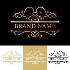 Golden luxury brand template design