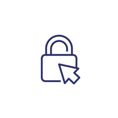 access line icon with lock and cursor