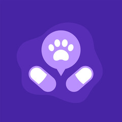 pills for pets, dogs vector icon