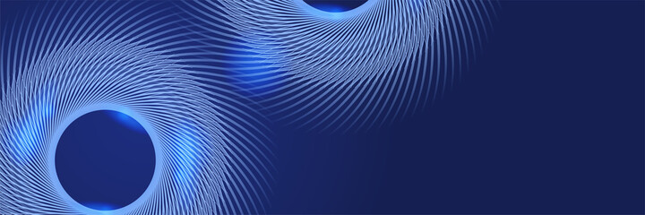 Modern spine style blue wide banner design background. Abstract banner design with dark blue geometric background. Vector illustration