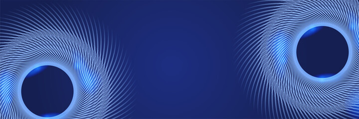 Modern spine style blue wide banner design background. Abstract banner design with dark blue geometric background. Vector illustration