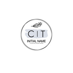 CT Hand drawn wedding monogram logo