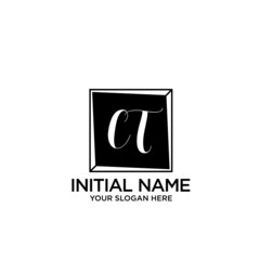 CT monogram logo template vector	