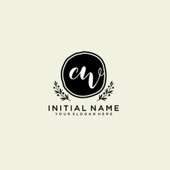 CW monogram logo template vector	