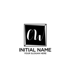 CW monogram logo template vector	