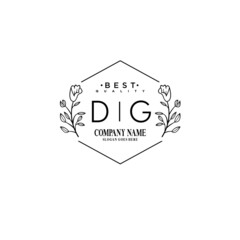 DG Hand drawn wedding monogram logo