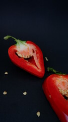 red pepper ON A BLACK BACKGROUND