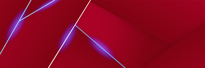 Corporate business red wide banner design background. Abstract banner design with dark red technology geometric background. Vector illustration
