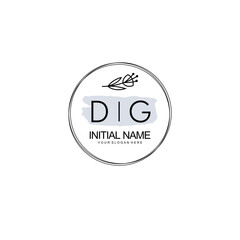 DG Hand drawn wedding monogram logo