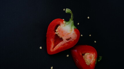 red pepper ON A BLACK BACKGROUND