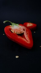 red pepper ON A BLACK BACKGROUND