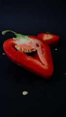 red pepper ON A BLACK BACKGROUND