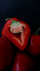 red pepper ON A BLACK BACKGROUND