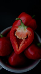 red pepper ON A BLACK BACKGROUND