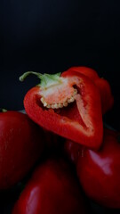 red pepper ON A BLACK BACKGROUND