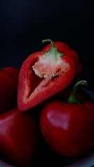 red pepper ON A BLACK BACKGROUND