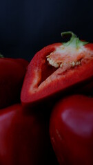 red pepper ON A BLACK BACKGROUND