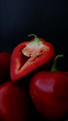 red pepper ON A BLACK BACKGROUND