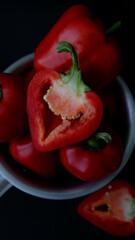 red pepper ON A BLACK BACKGROUND