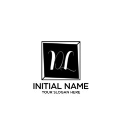 DL monogram logo template vector	