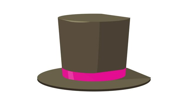 Bowler hat icon animation best cartoon object on white background