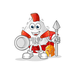 onigiri spartan character. cartoon mascot vector
