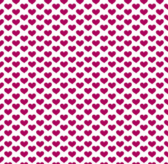 Valentine's day heart pattern design. Vector seamless red hearts with contour reflection on a white background. red heart background
