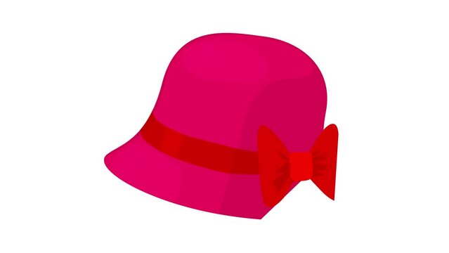 Woman hat icon animation best cartoon object on white background