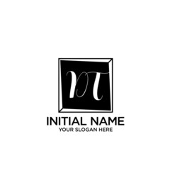 DT monogram logo template vector	