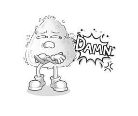 onigiri very pissed off illustration. character vector
