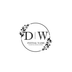 DW Hand drawn wedding monogram logo