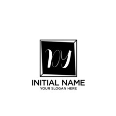 DY monogram logo template vector	
