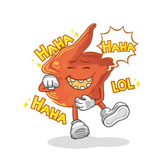 chicken wing Laugh Out Loud character. cartoon mascot vector