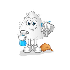 onigiri cleaner vector. cartoon character